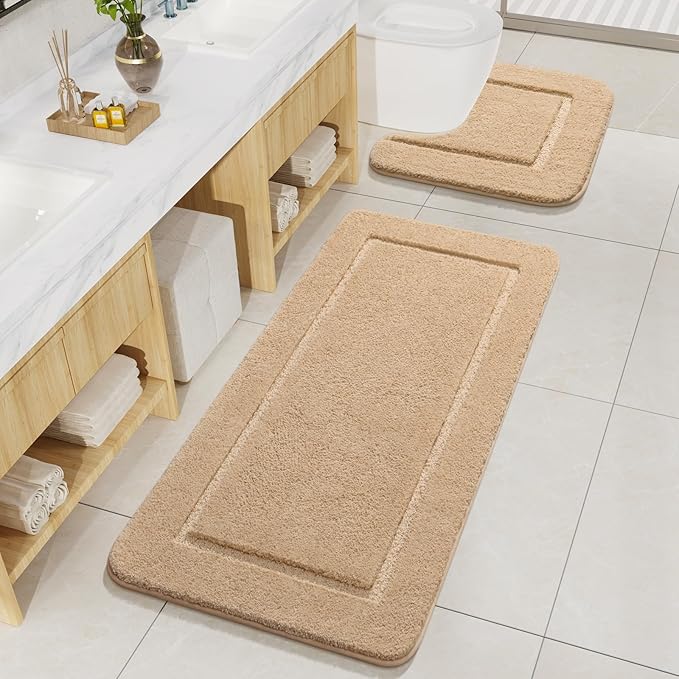 Soft Bath Rug Set 2 Piece Set, U-Shaped Bathroom Rugs | Egoodhome™