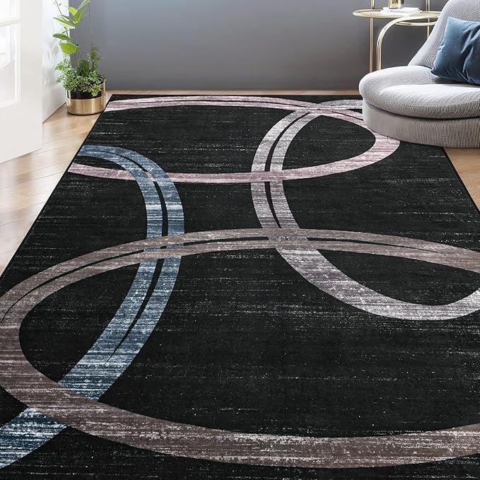 Abstract Big High Traffic Modern Rugs | Egoodhome™