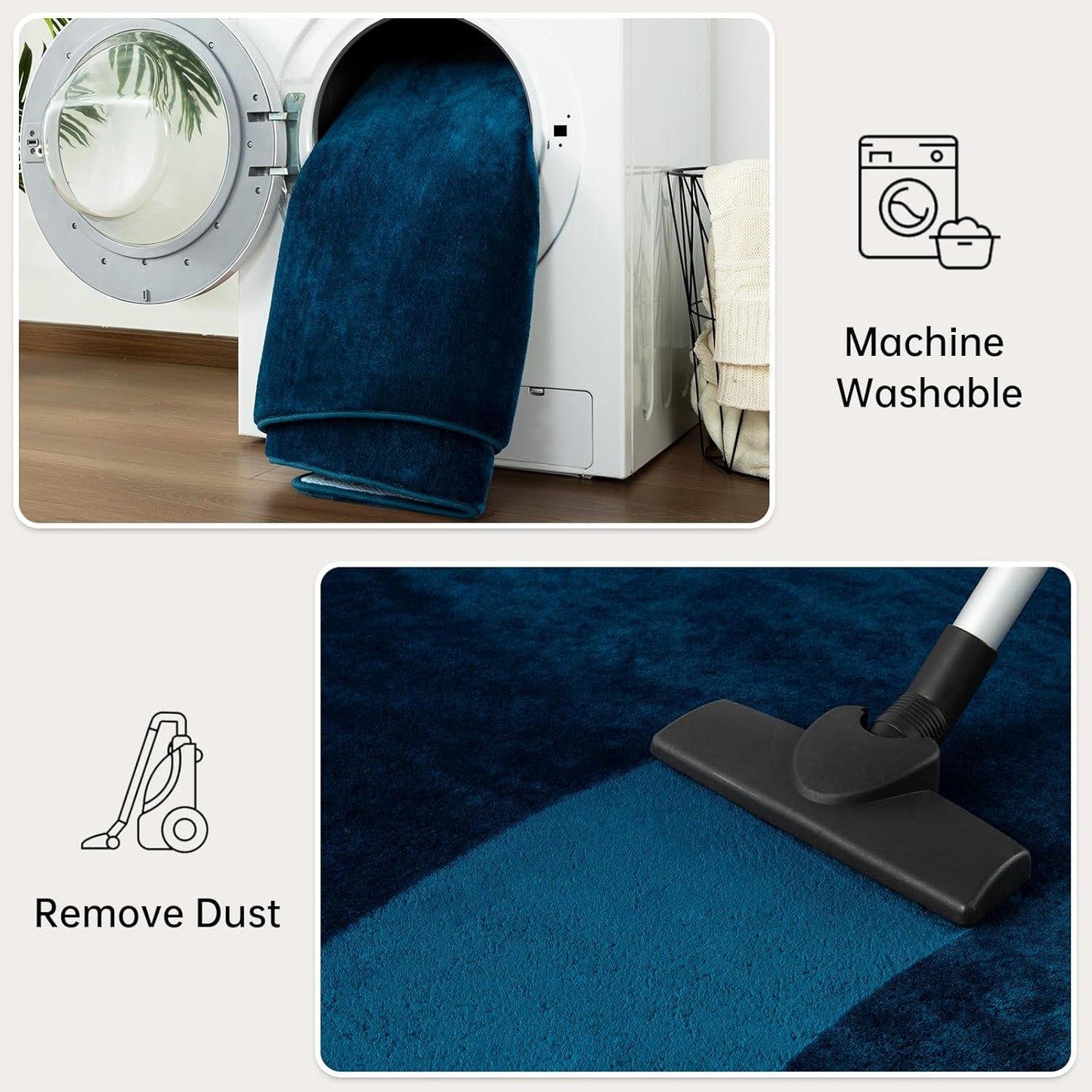 Solid-color Minimalist Washable Modern Area Rug | Egoodhome™