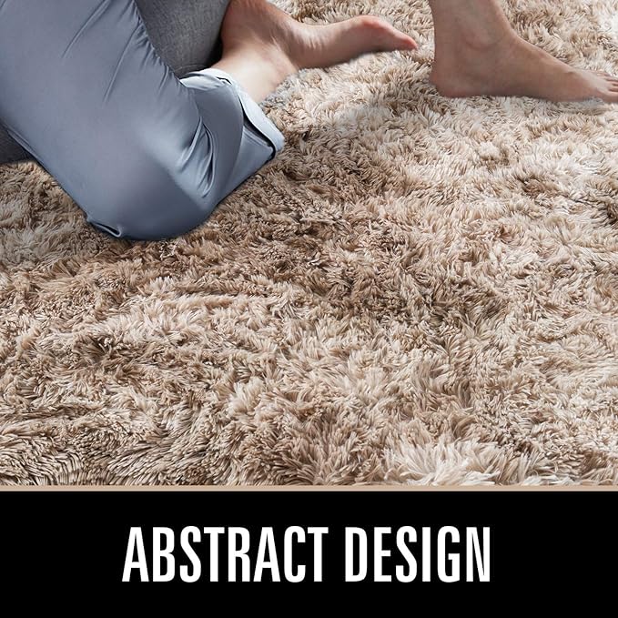 Luxury Fluffy Rainbow Colorful Area Rug | Egoodhome™