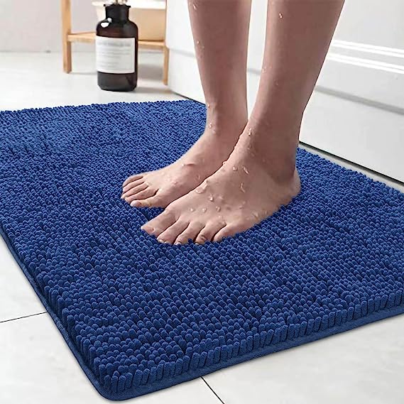 Washable Non Slip Shower Soft Plush Chenille Absorbent Rug | Egoodhome™