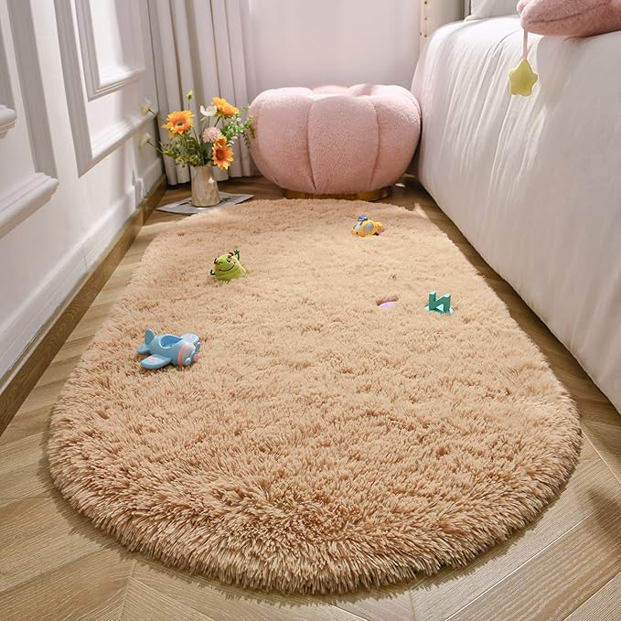 Fluffy Shaggy Area Rugs for Bedroom Bedside | Egoodhome™