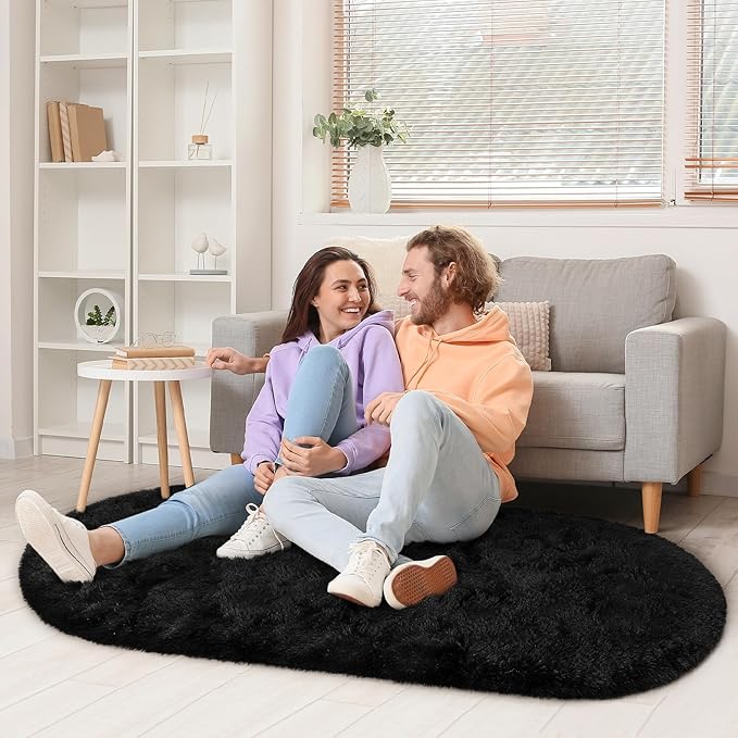 Fluffy Shaggy Area Rugs for Bedroom Bedside | Egoodhome™