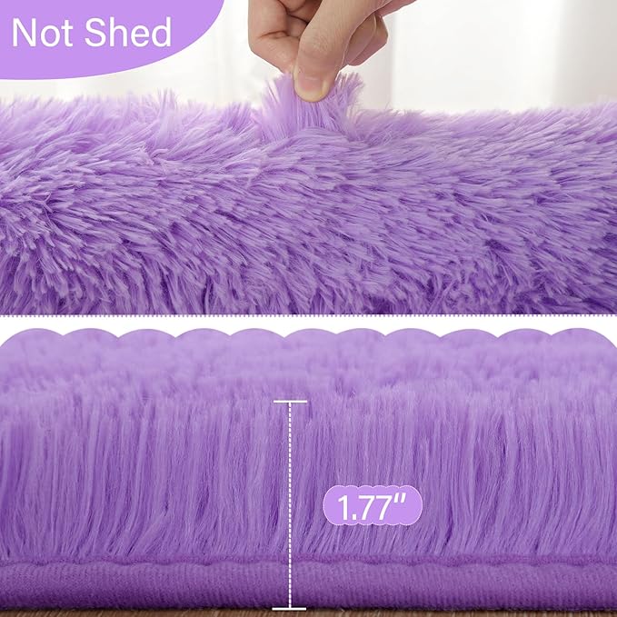 Fluffy Shaggy Area Rugs for Bedroom Bedside | Egoodhome™