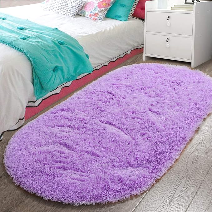 Fluffy Shaggy Area Rugs for Bedroom Bedside | Egoodhome™