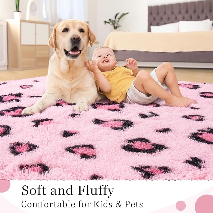 Leopard Print Non Shedding Fluffy Area Rug | Egoodhome™