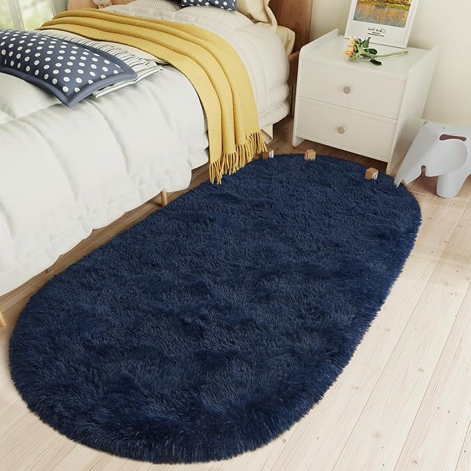 Fluffy Shaggy Area Rugs for Bedroom Bedside | Egoodhome™