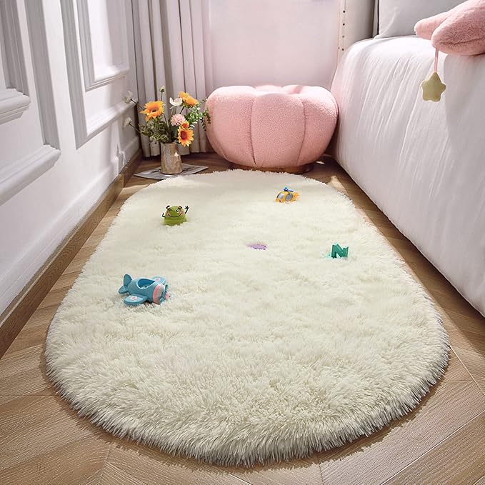 Fluffy Shaggy Area Rugs for Bedroom Bedside | Egoodhome™