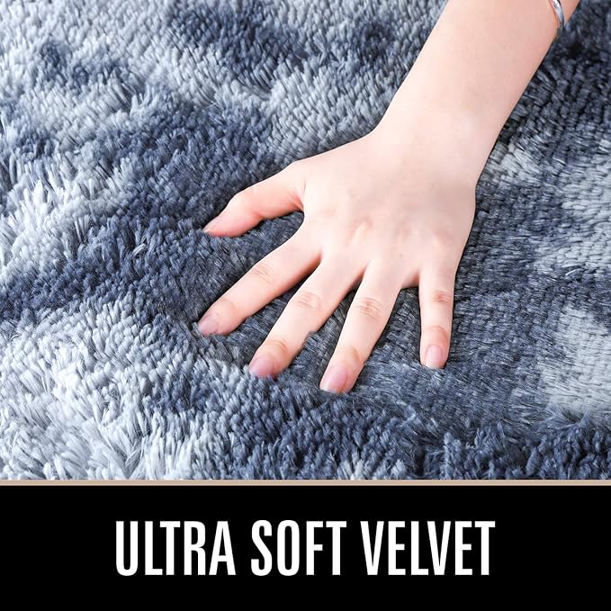 Luxury Fluffy Rainbow Colorful Area Rug | Egoodhome™