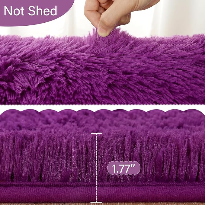 Fluffy Shaggy Area Rugs for Bedroom Bedside | Egoodhome™