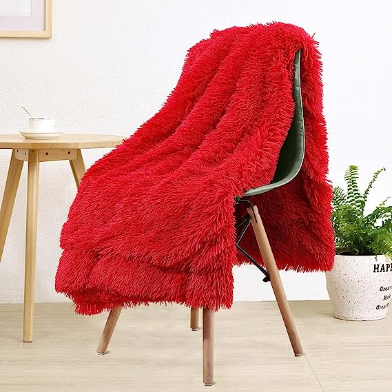 Washable Cozy Fluffy Soft Shaggy Faux Fur Blanket | Egoodhome™