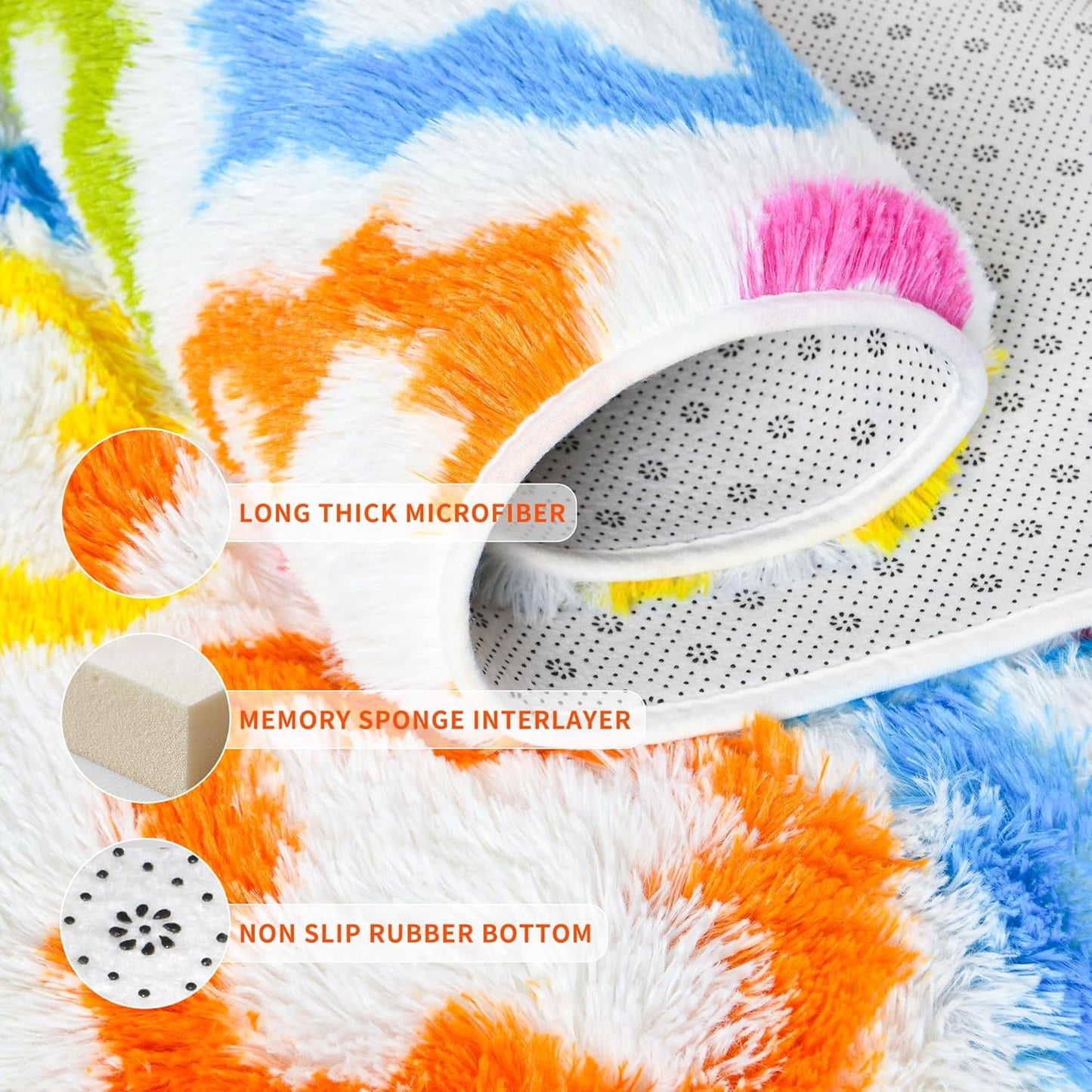 EGOODHOME Large Soft Fluffy  Modern Rug | Egoodhome™