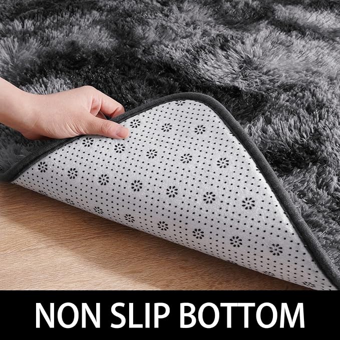 Luxury Fluffy Rainbow Colorful Area Rug | Egoodhome™