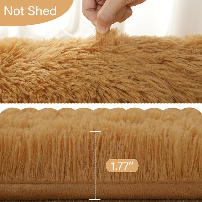 Fluffy Shaggy Area Rugs for Bedroom Bedside | Egoodhome™