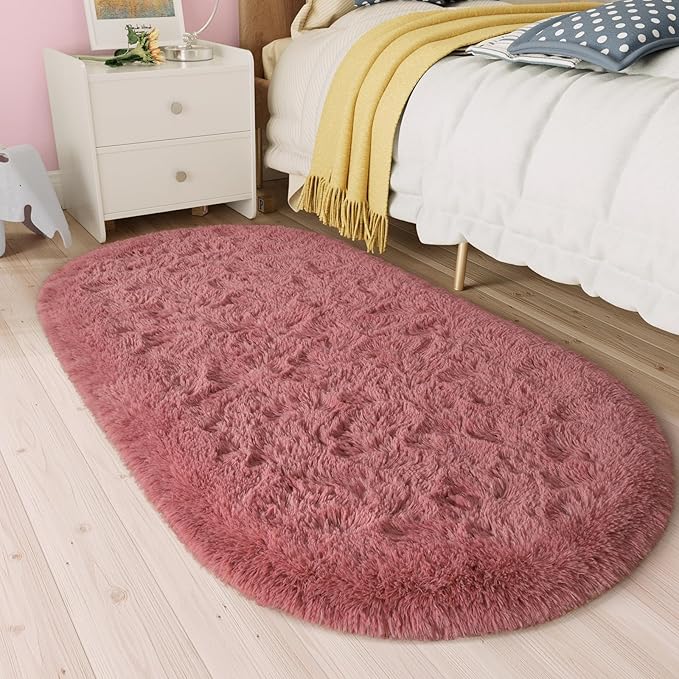 Fluffy Shaggy Area Rugs for Bedroom Bedside | Egoodhome™