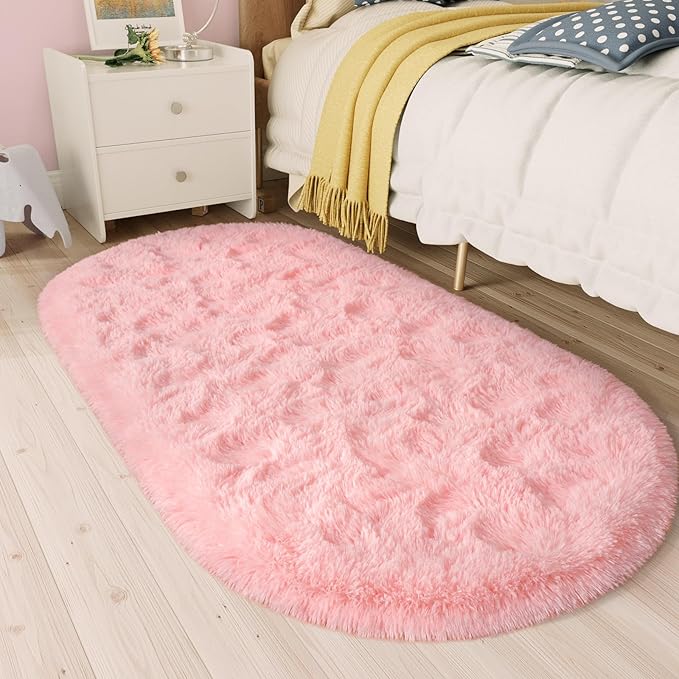 Fluffy Shaggy Area Rugs for Bedroom Bedside | Egoodhome™