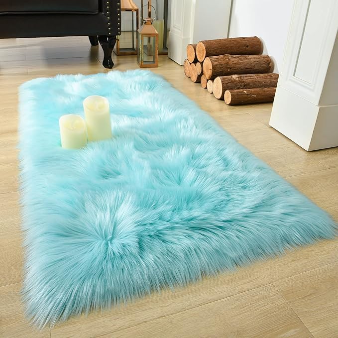 Washable Furry Durable Faux Throw Carpet | Egoodhome™