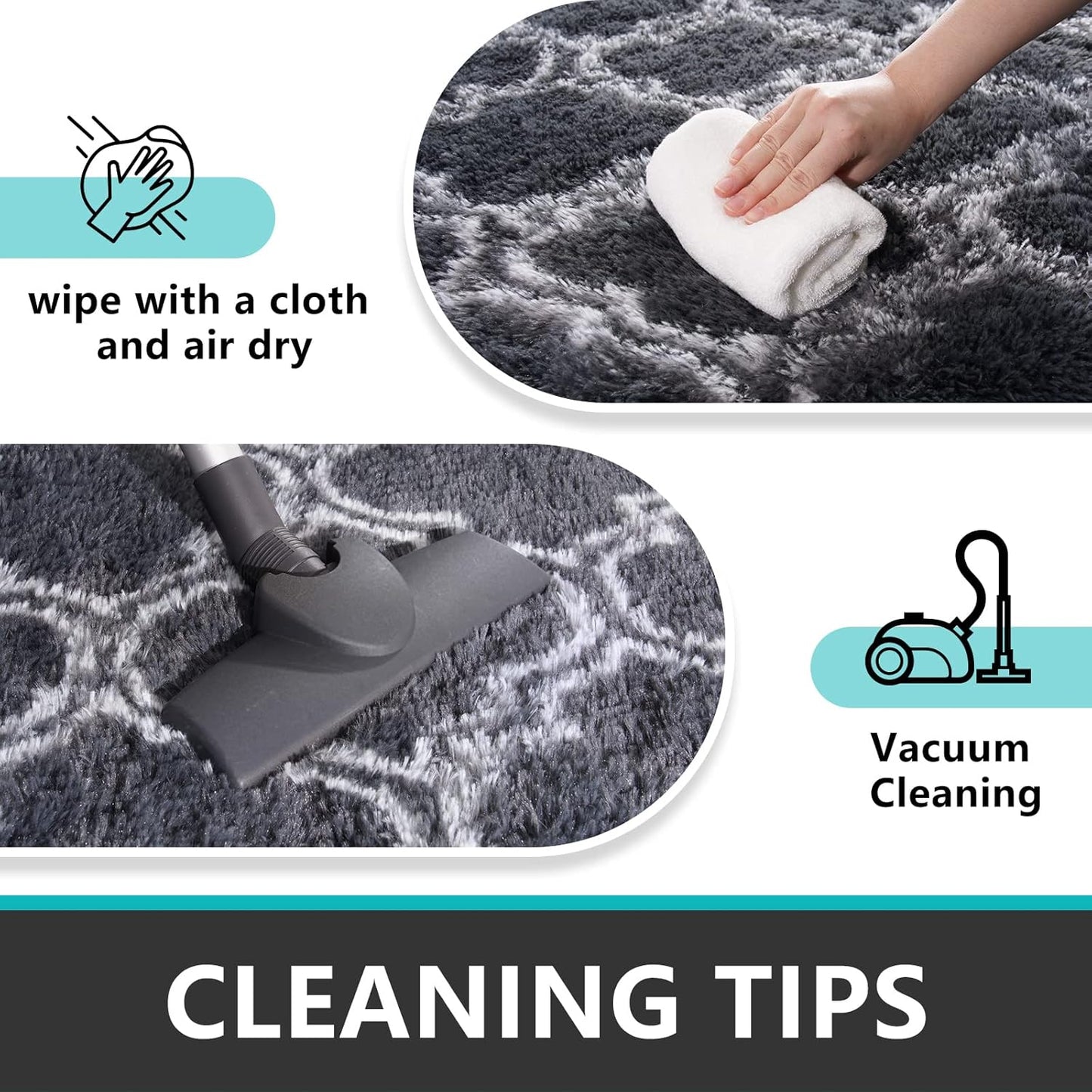 Geometric Plush Fluffy Modern Area Luxury Shag Rugs | MUSICWAKER™