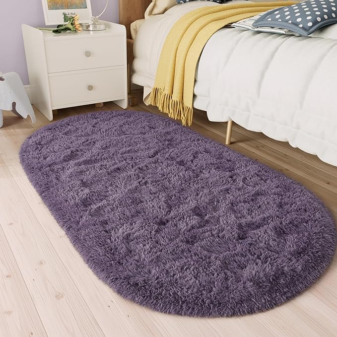 Fluffy Shaggy Area Rugs for Bedroom Bedside | Egoodhome™