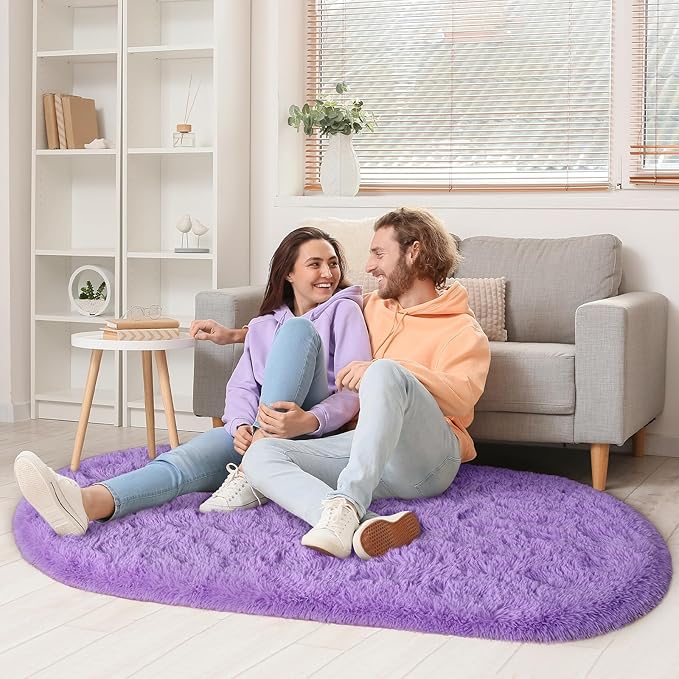 Fluffy Shaggy Area Rugs for Bedroom Bedside | Egoodhome™