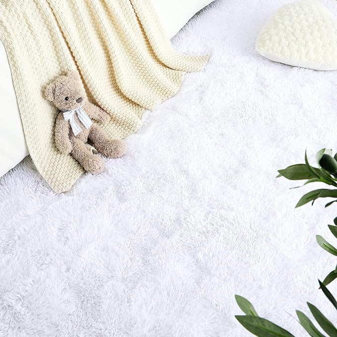 Fluffy Shaggy Area Rugs for Bedroom Bedside | Egoodhome™