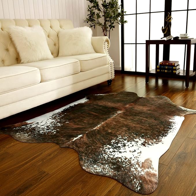 Stylish Cow Large Accent Western Rug | Egoodhome™