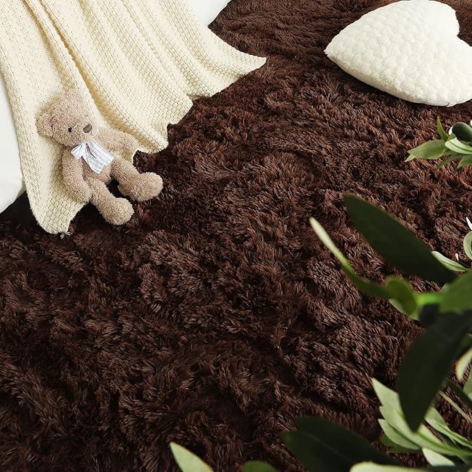 Fluffy Shaggy Area Rugs for Bedroom Bedside | Egoodhome™