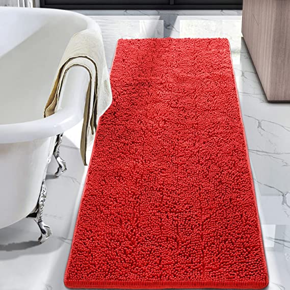 Washable Non Slip Shower Soft Plush Chenille Absorbent Rug | Egoodhome™