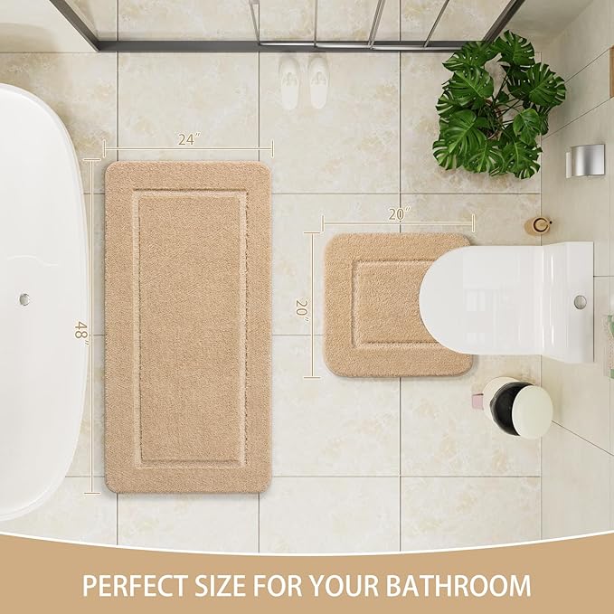 Soft Bath Rug Set 2 Piece Set, U-Shaped Bathroom Rugs | Egoodhome™