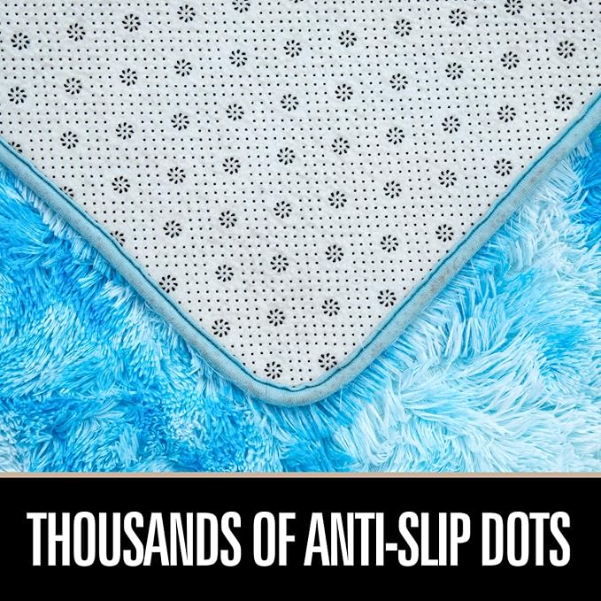 Luxury Fluffy Rainbow Colorful Area Rug | Egoodhome™