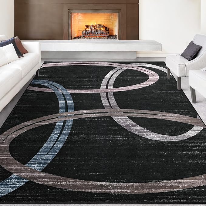 Abstract Big High Traffic Modern Rugs | Egoodhome™