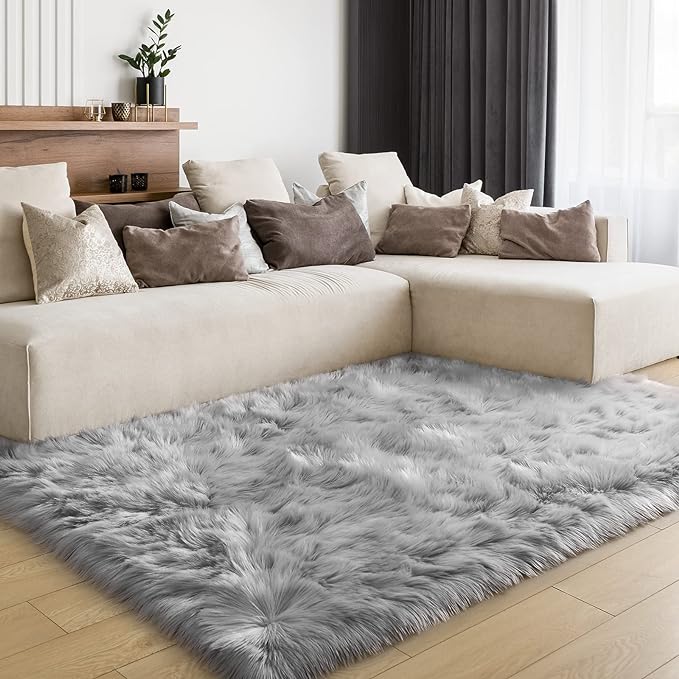 Washable Furry Durable Faux Throw Carpet | Egoodhome™