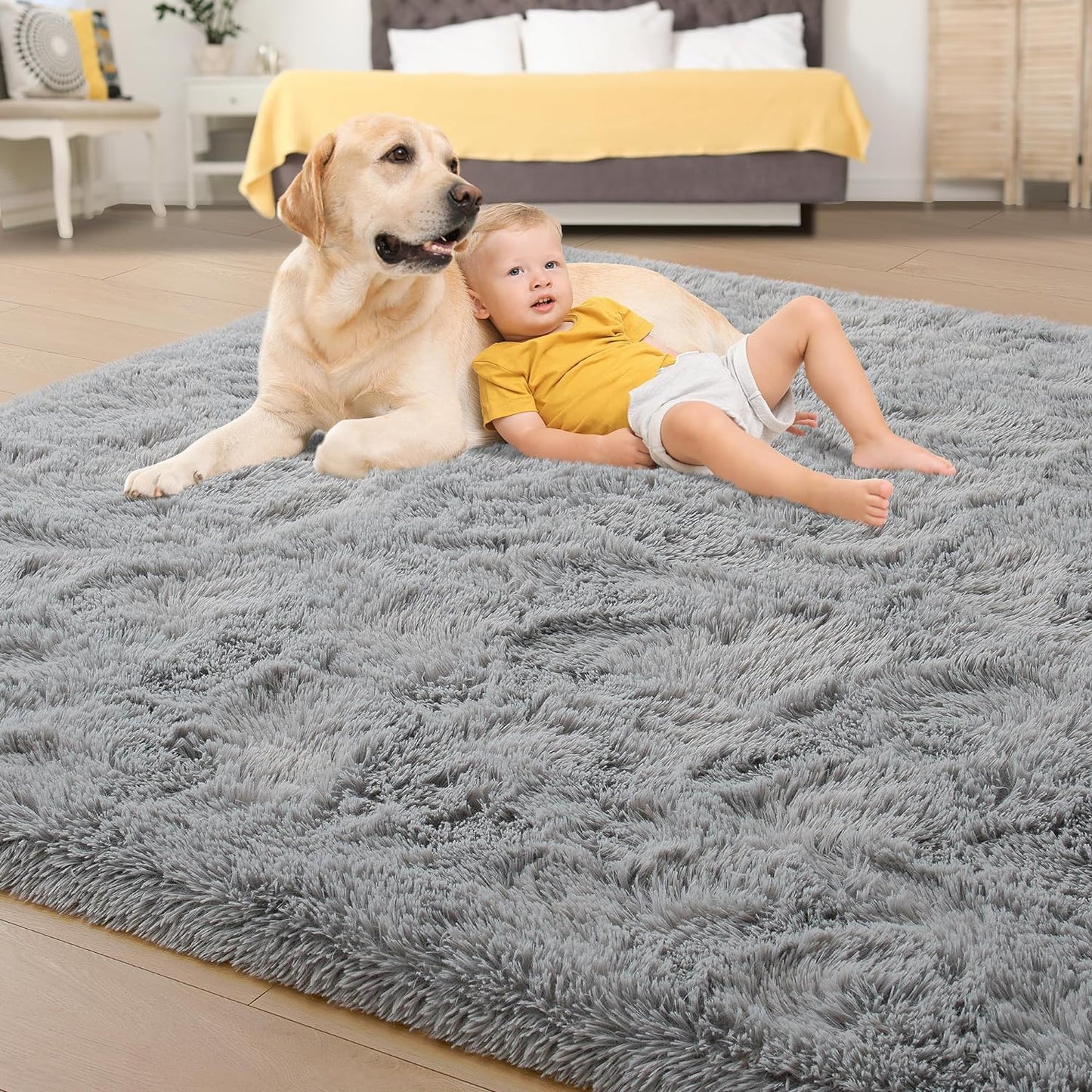 EGOODHOME Large Soft Fluffy  Modern Rug | Egoodhome™