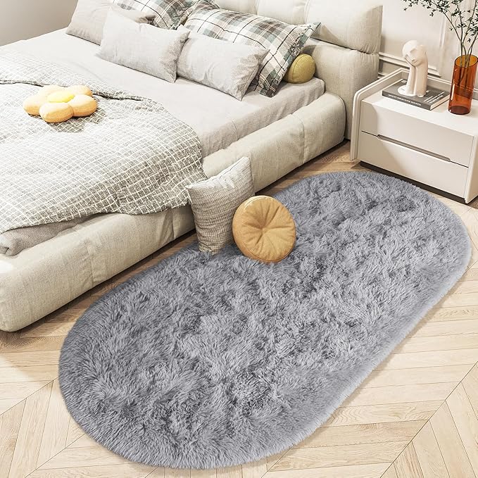 Fluffy Shaggy Area Rugs for Bedroom Bedside | Egoodhome™