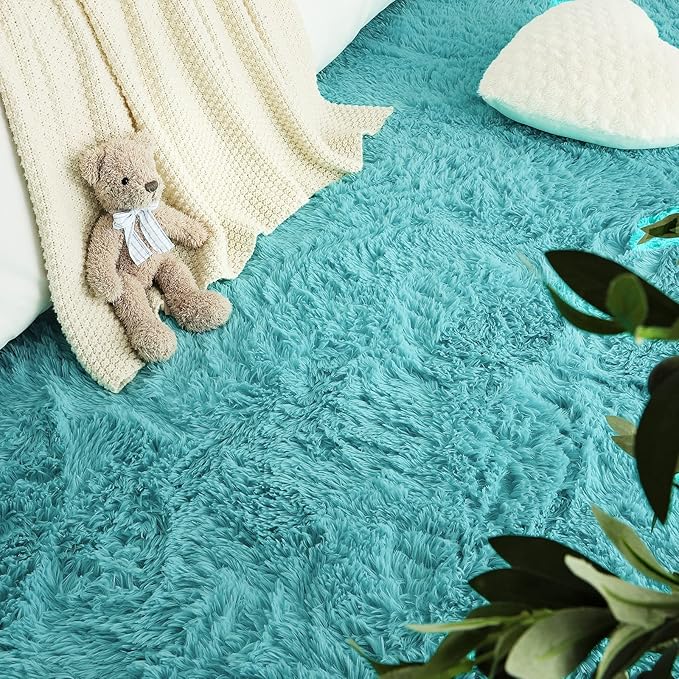 Fluffy Shaggy Area Rugs for Bedroom Bedside | Egoodhome™