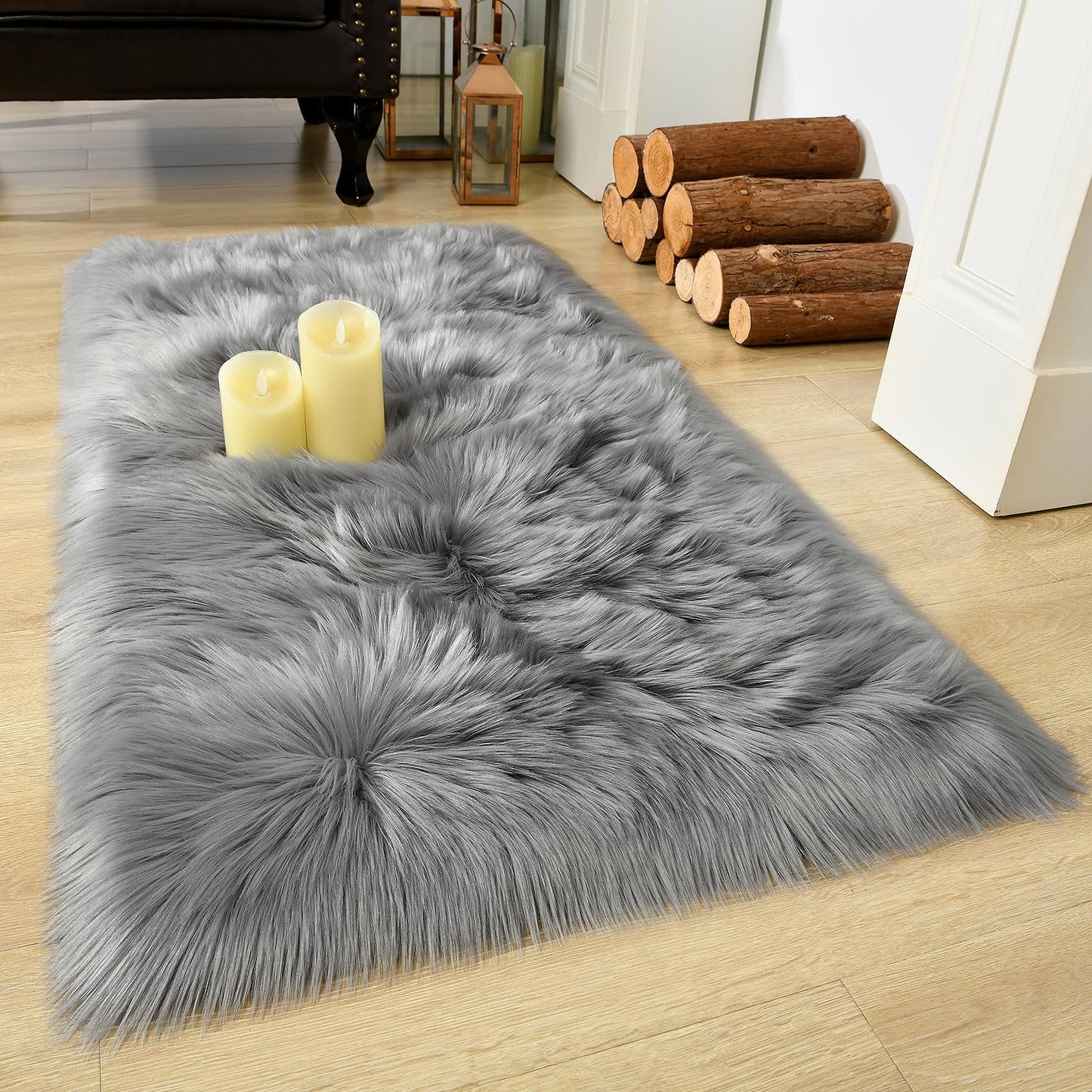 Washable Furry Durable Faux Throw Carpet | Egoodhome™