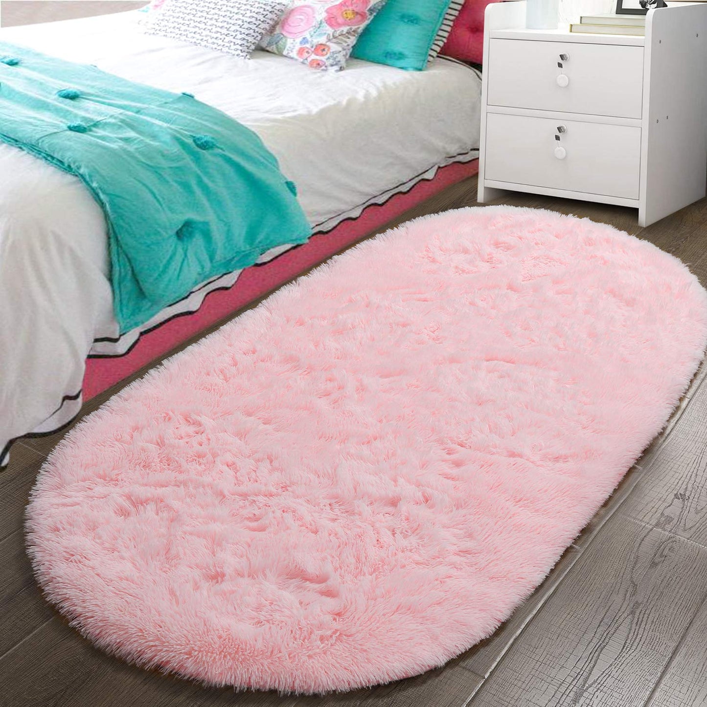 Fluffy Carpet Soft Bedroom Rug Elliptic Modern Shaggy Area Rugs | Egoodhome™