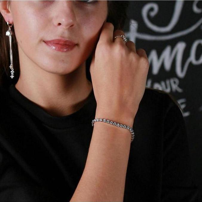 Rhinestone Adjustable Tennis Bracelet