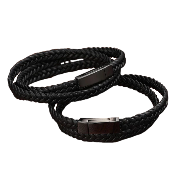 Black Leather Wrap Bracelet