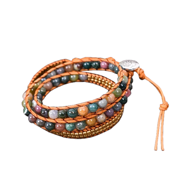 Brown Triple Leather Wrap Bracelet