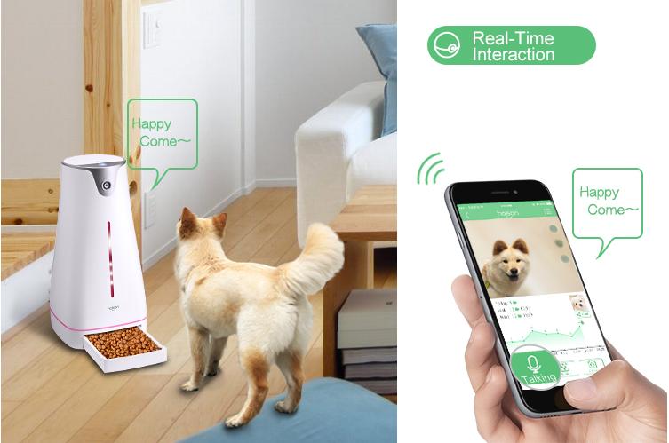 Hoison Smart feeder Pet Dog and Cat  Automatic Feeder, HD Camera for Voice and Video Recording