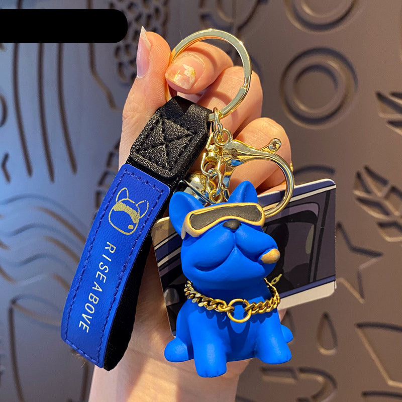 Cool Pit Bull Keychain Creative Resin Dog Doll Backpack Hanging Ornament