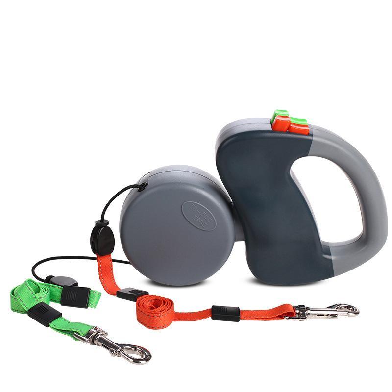 360° Tangle-Free, Heavy Duty Retractable Hoison Dog Leash with Anti-Slip Handle; One-Handed Brake, Pause, Lock. Easy Single Lock/Release Button and Ergonomic Handle