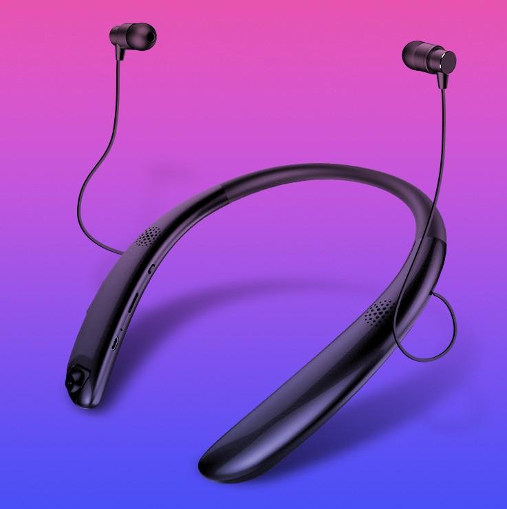 Wireless Bluetooth Stereo Earphone Neck-hanging Headphone  with external speaker