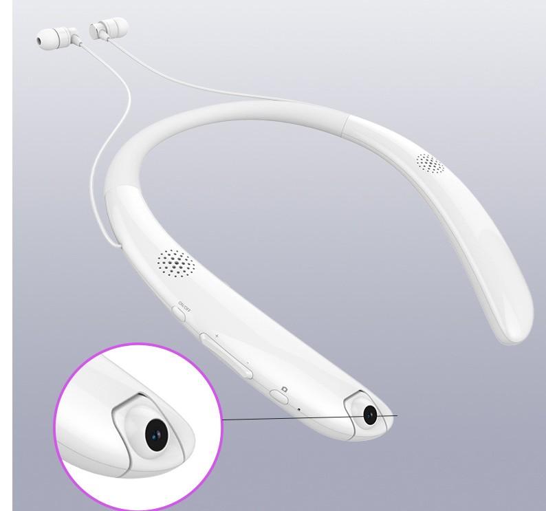 Wireless Bluetooth Stereo Earphone Neck-hanging Headphone  with external speaker