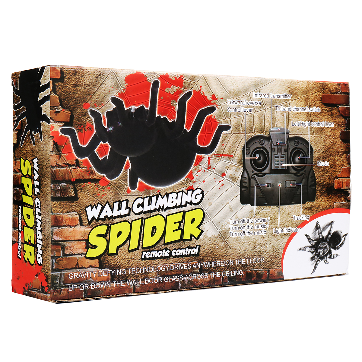 Electronic Remote Control Car Spider Climbing Wall Prank Holiday Rechargeable Stunt Suction Toys Gif