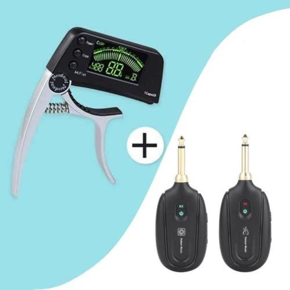 Hoison M7 Wireless Guitar System Built-in Rechargeable Lithium Battery Digital Transmitter Receiver for Electric Guitar Bass (5 Channels)