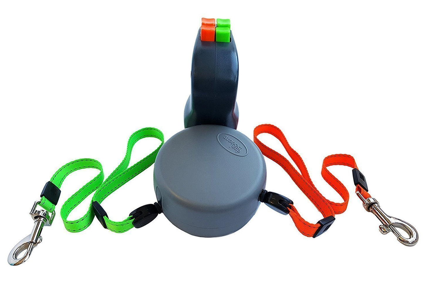 360° Tangle-Free, Heavy Duty Retractable Hoison Dog Leash with Anti-Slip Handle; One-Handed Brake, Pause, Lock. Easy Single Lock/Release Button and Ergonomic Handle