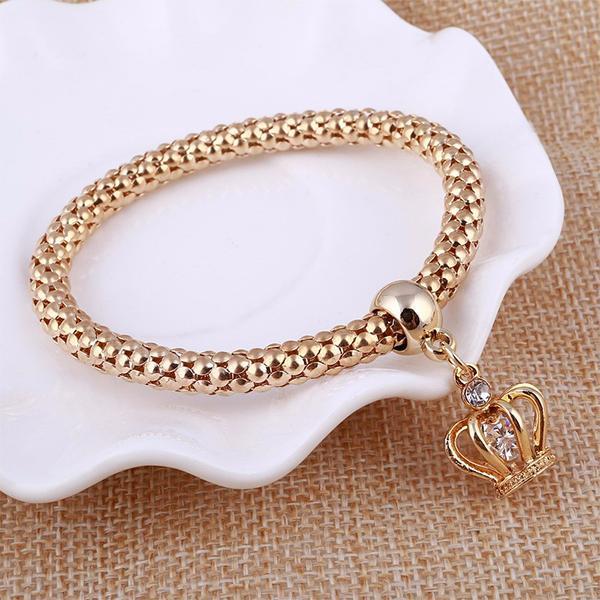 Hollow Crown Charm Bracelet
