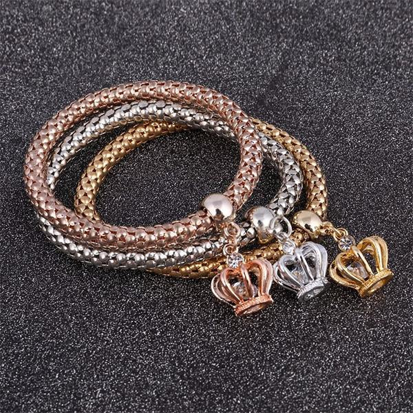 Hollow Crown Charm Bracelet